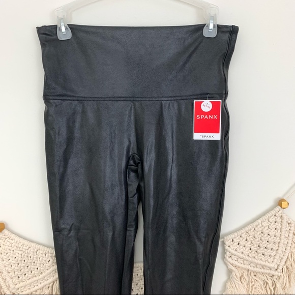 NWT SPANX Black Faux Leather Leggings - Picture 6 of 8
